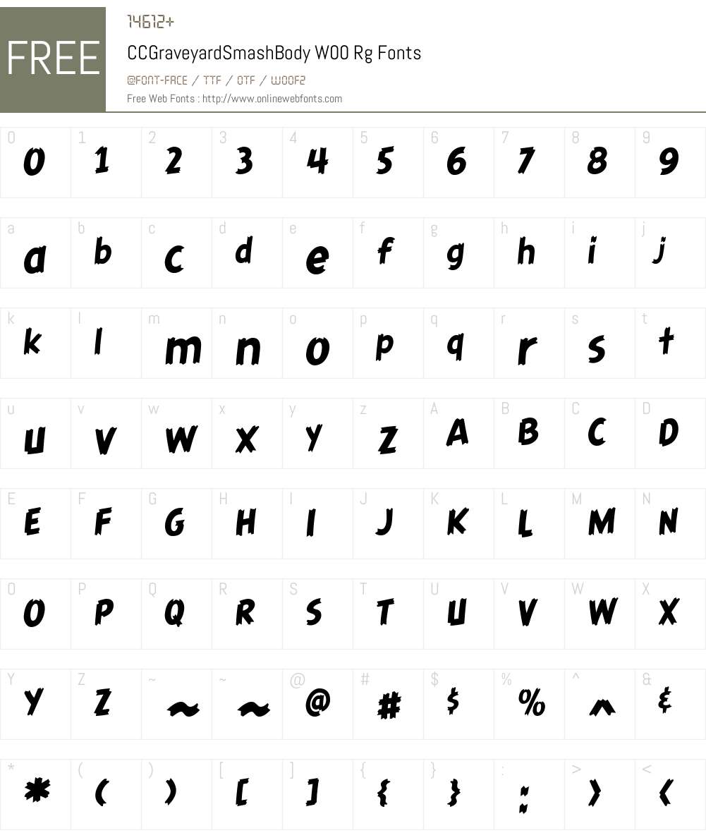 CCGraveyardSmashBodyW00-Rg Font Screenshots