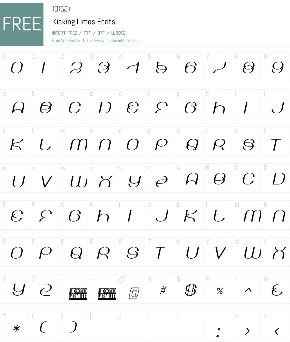 Kicking Limos Font Screenshots