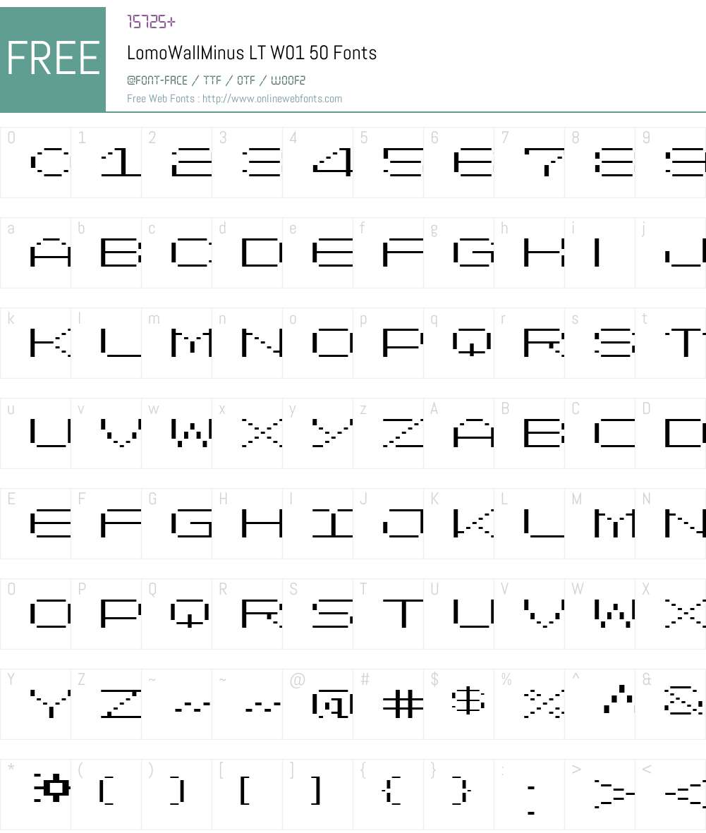 LomoWallMinusLTW01-50 Font Screenshots