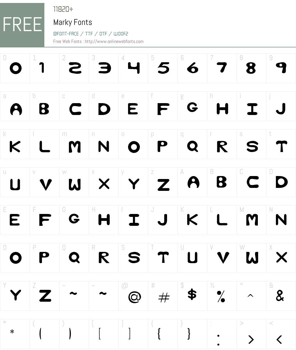Marky Font Screenshots