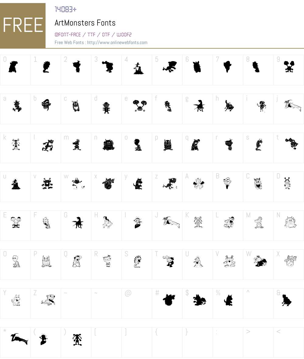 ArtMonsters Font Screenshots