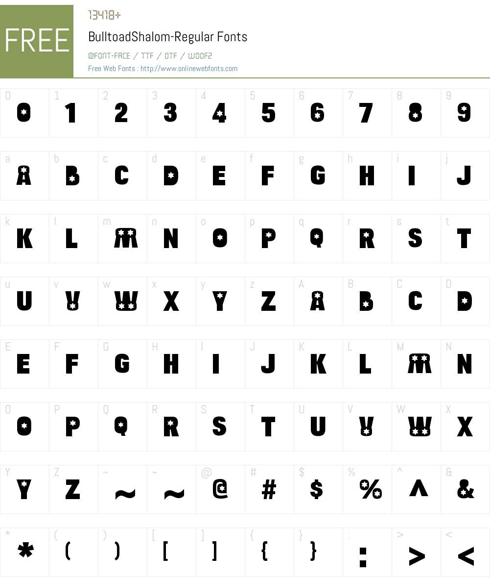 Bulltoad Shalom Font Screenshots