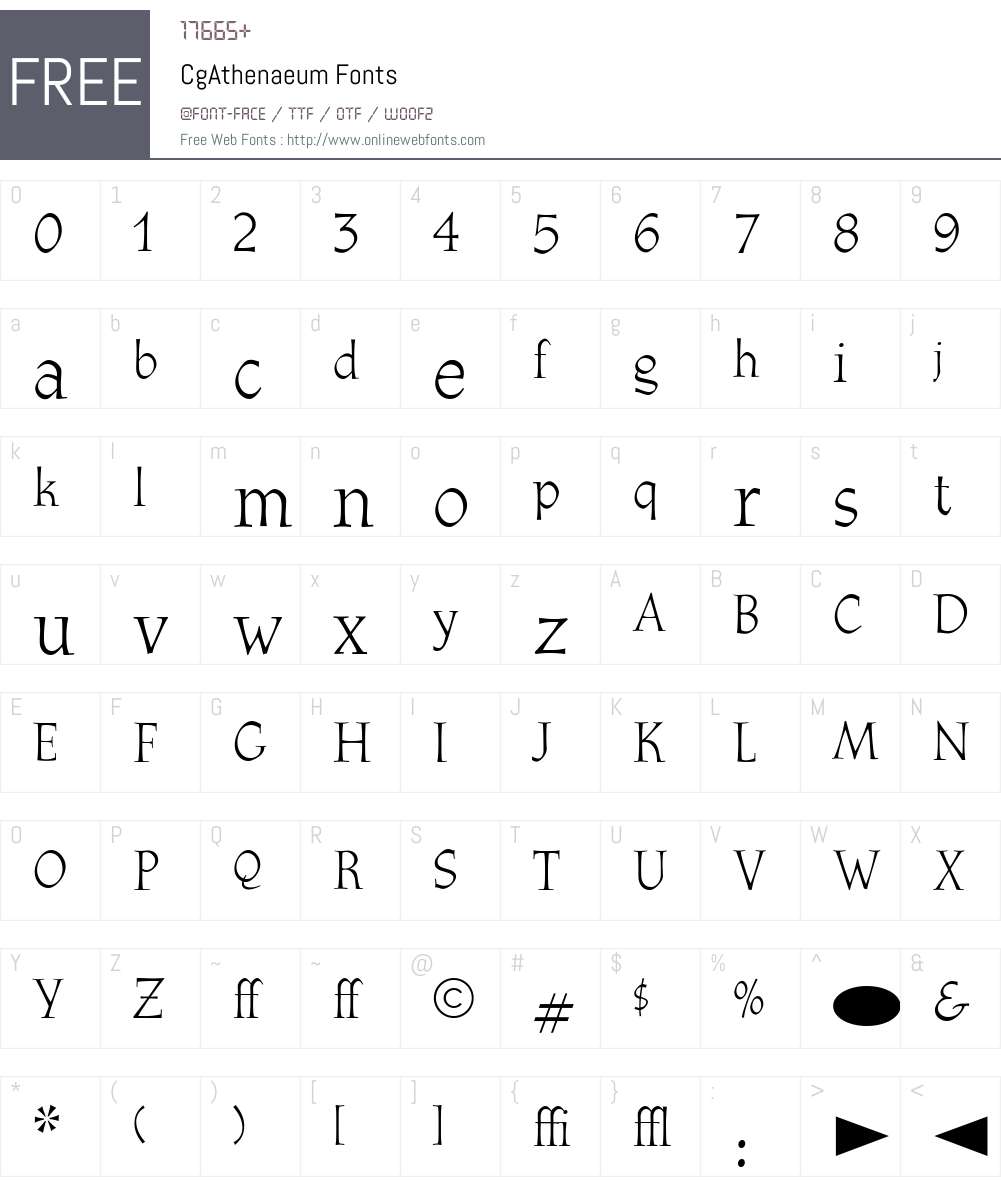 CgAthenaeum Font Screenshots