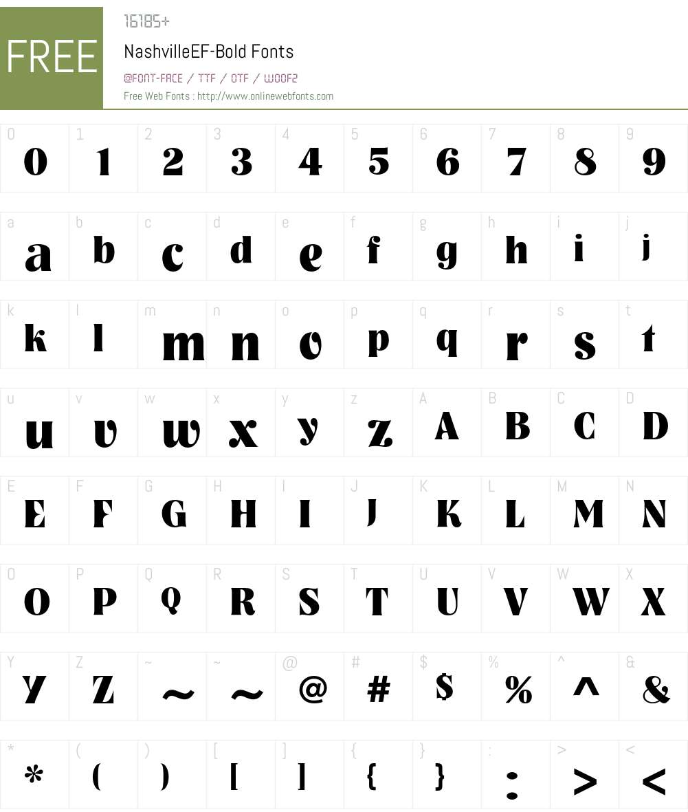 NashvilleEF Font Screenshots