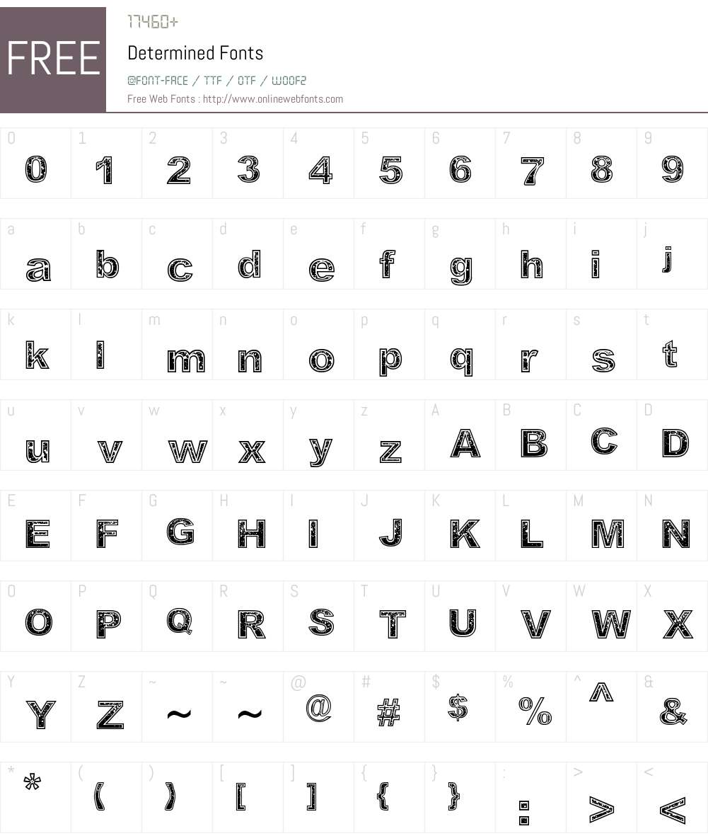 Determined Font Screenshots