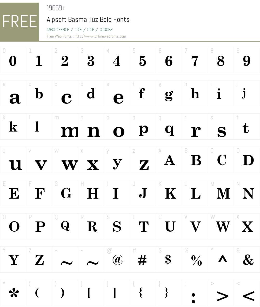 Alpsoft Basma Tuz Font Screenshots