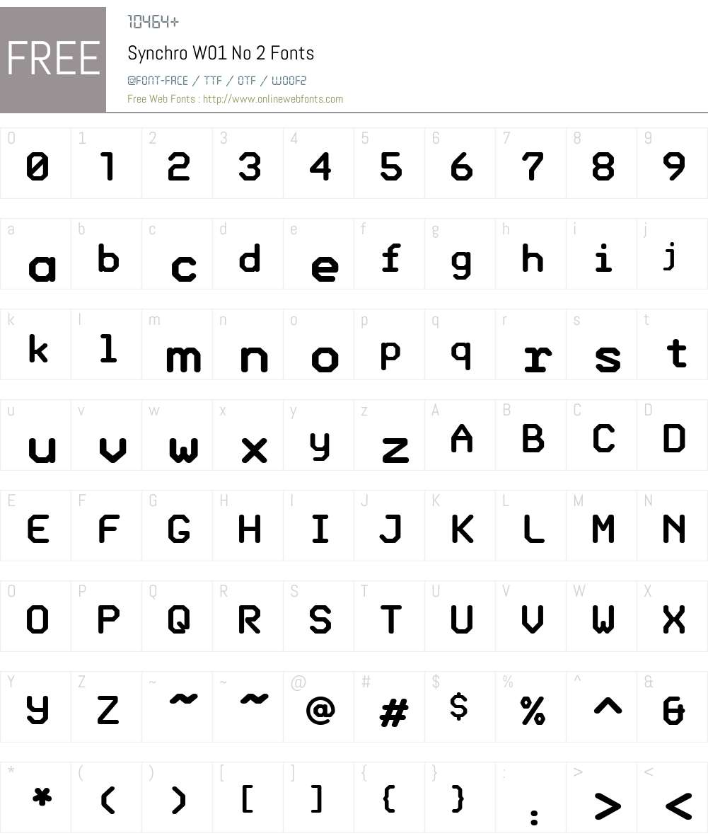SynchroW01-No2 Font Screenshots
