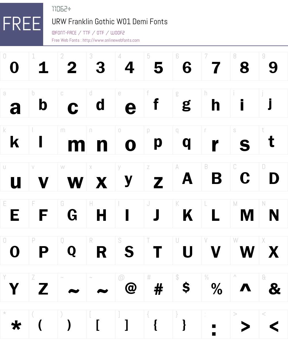 URWFranklinGothicW01-Demi Font Screenshots