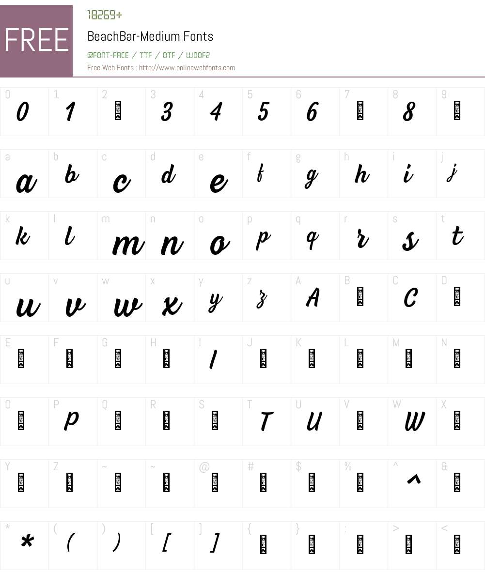 BeachBar-Medium Font Screenshots