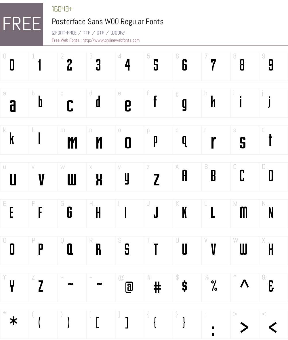 PosterfaceSansW00-Regular Font Screenshots