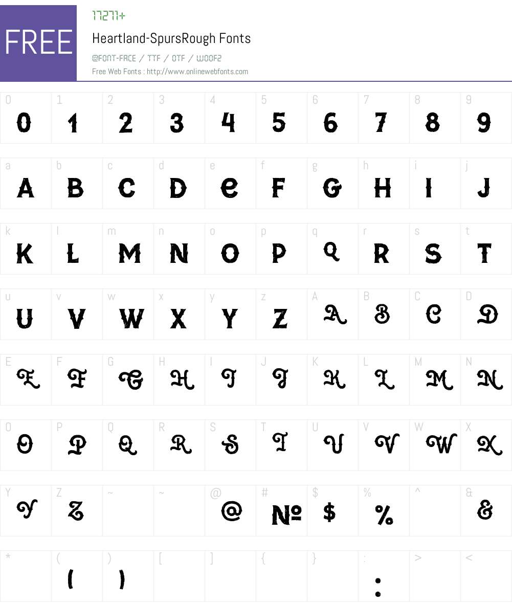 HeartlandSpursRough Font Screenshots