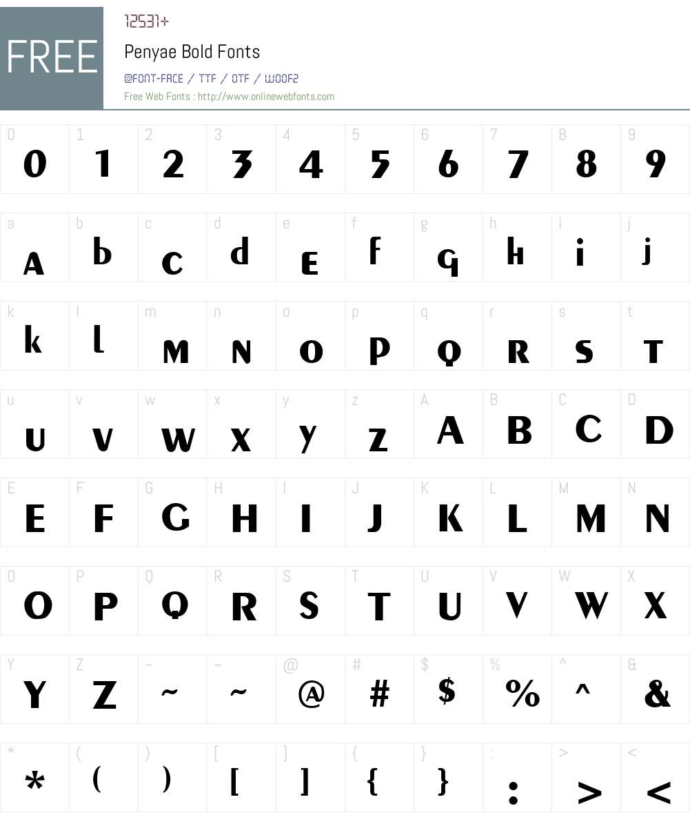 Penyae Font Screenshots