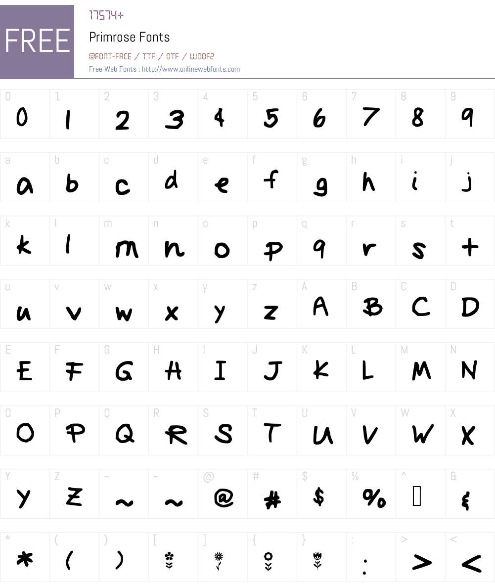 Primrose Font Screenshots