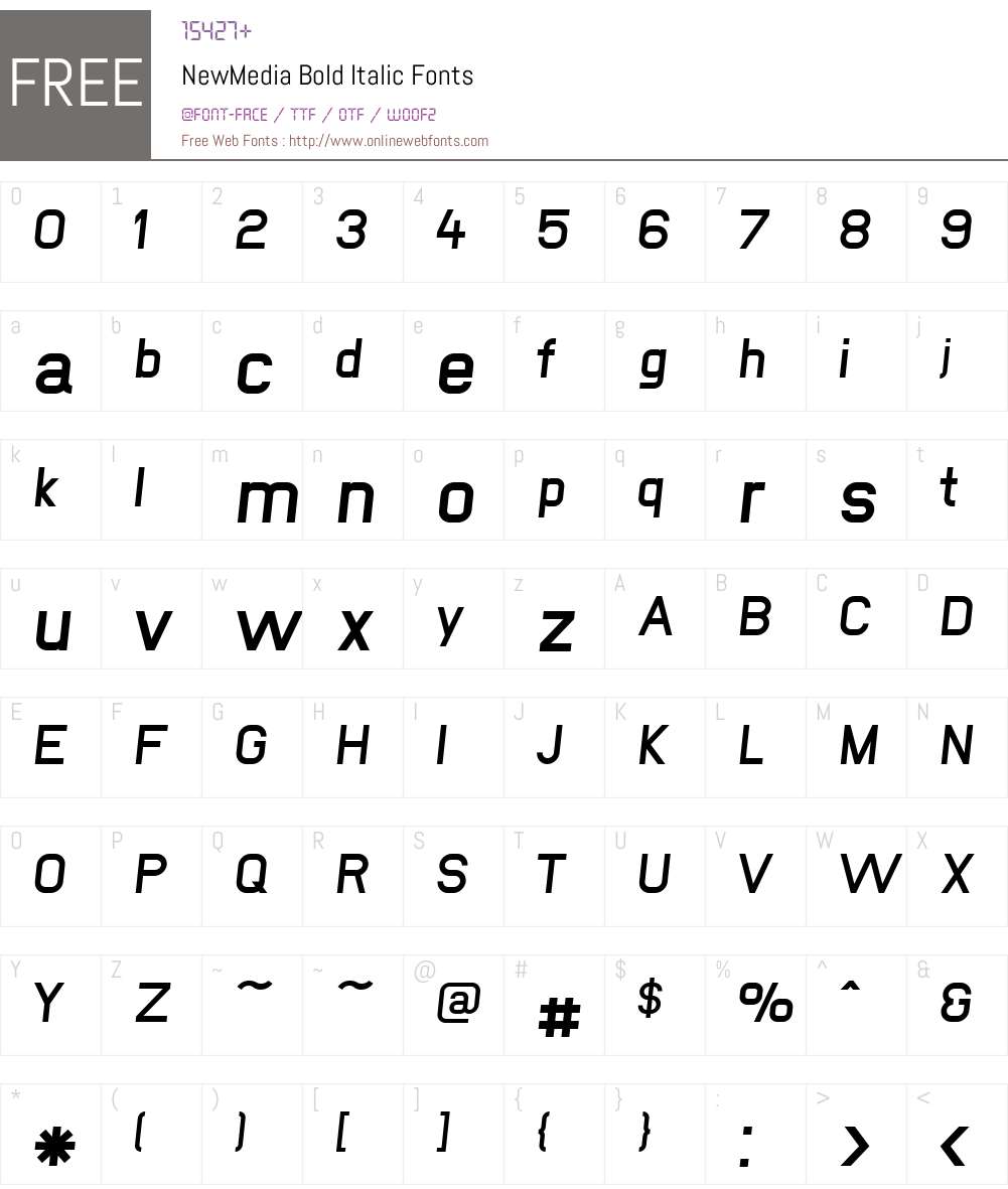 NewMedia Font Screenshots