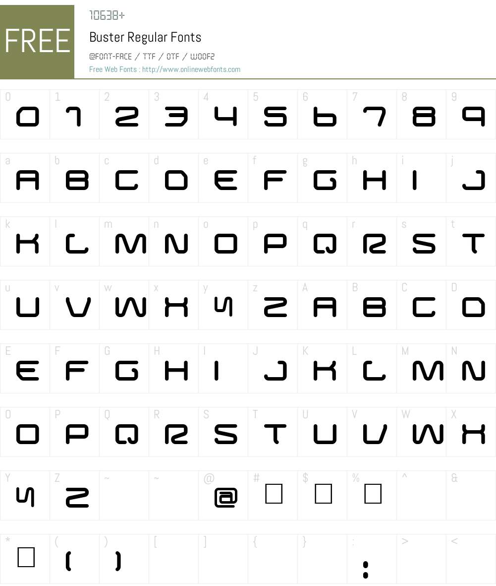 Buster Font Screenshots