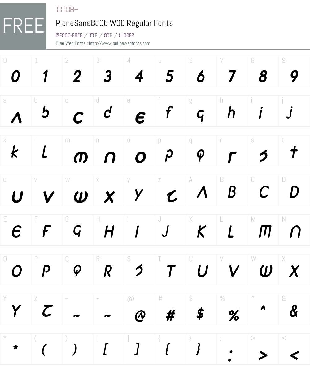 PlaneSansBdOb Font Screenshots