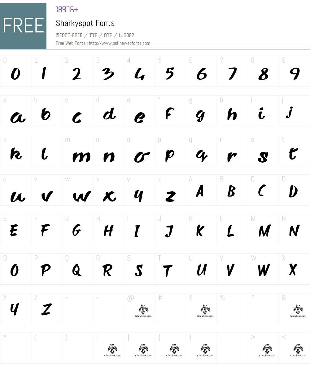 Sharkyspot Font Screenshots