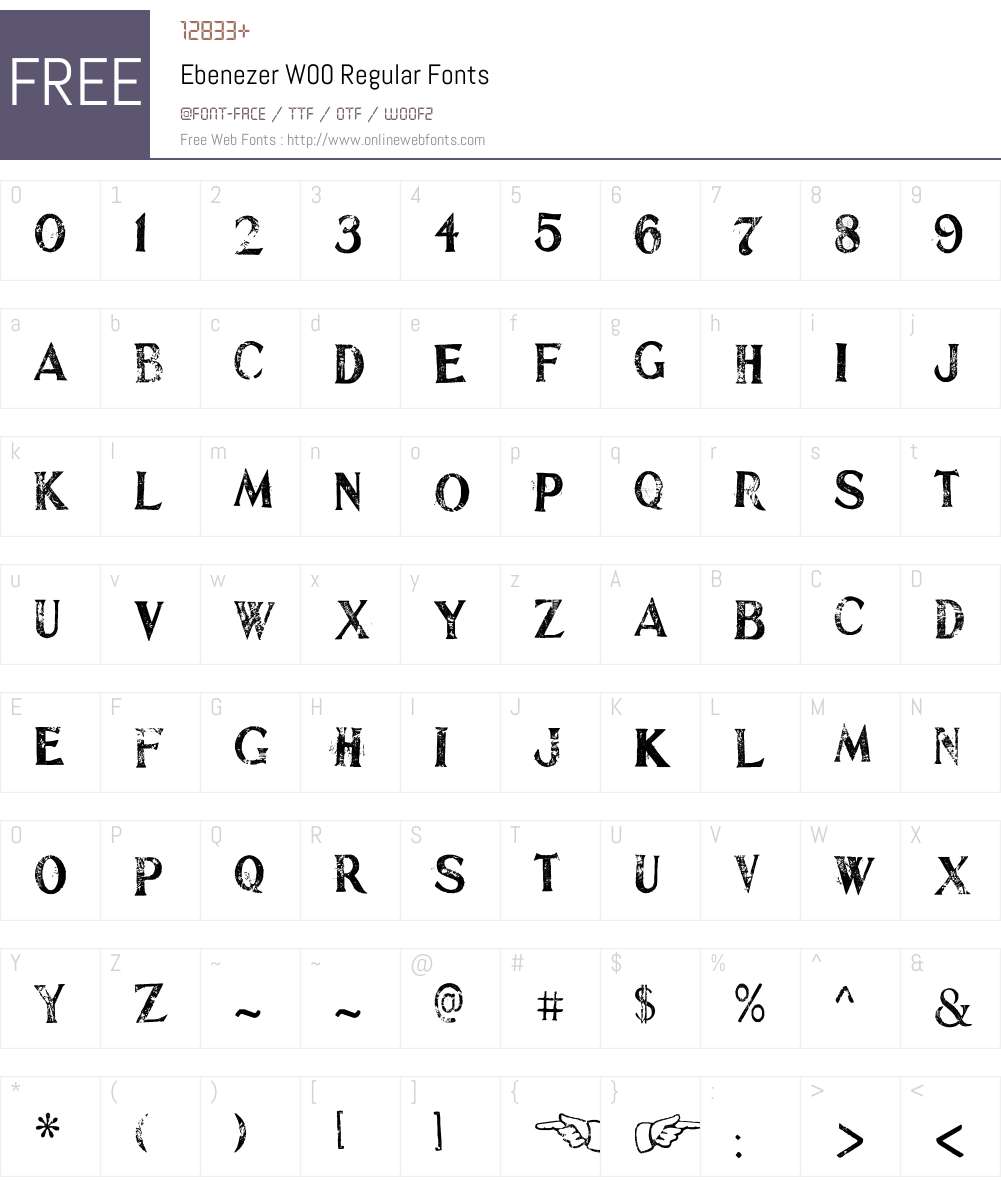 EbenezerW00-Regular Font Screenshots