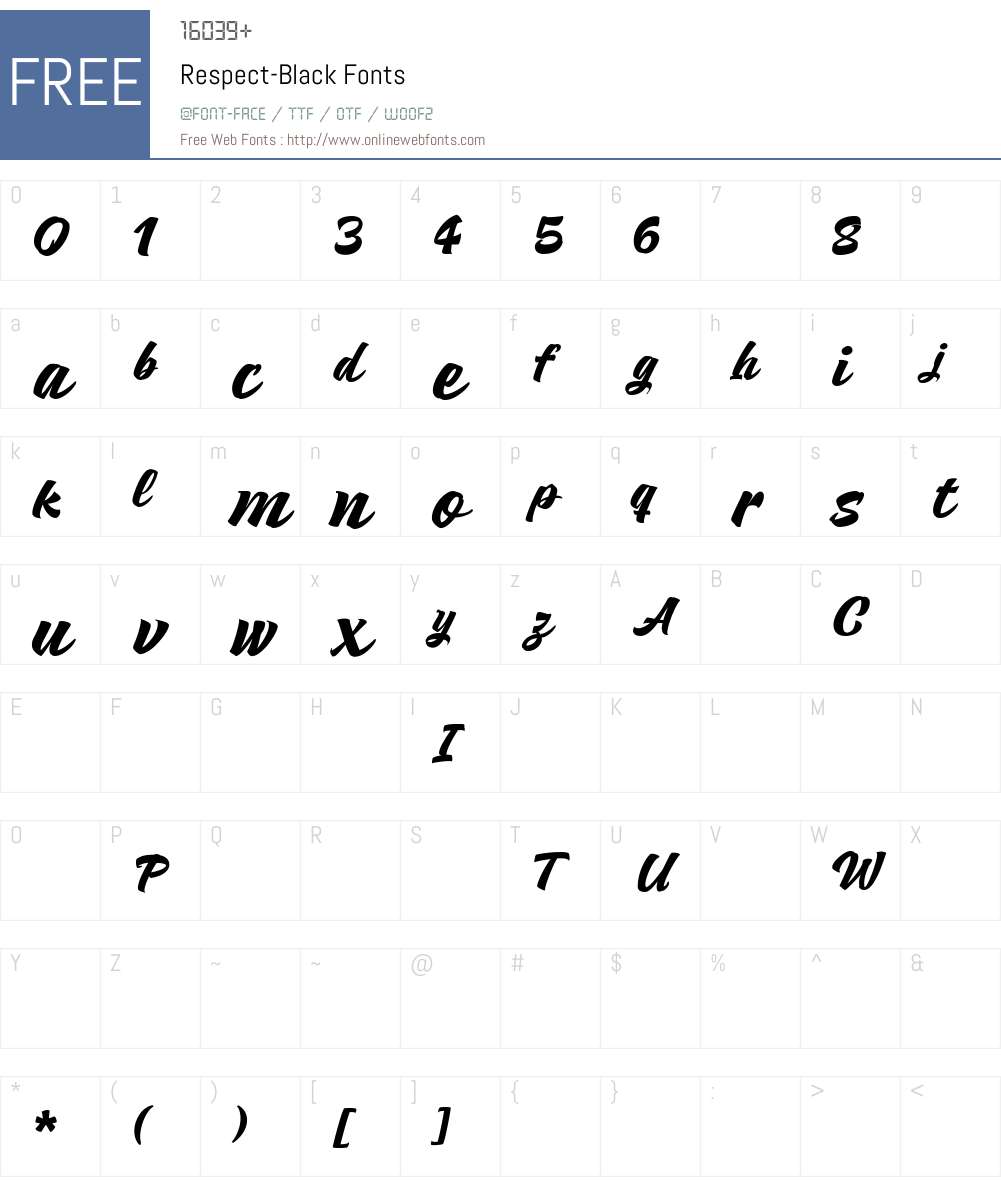 Respect-Black Font Screenshots