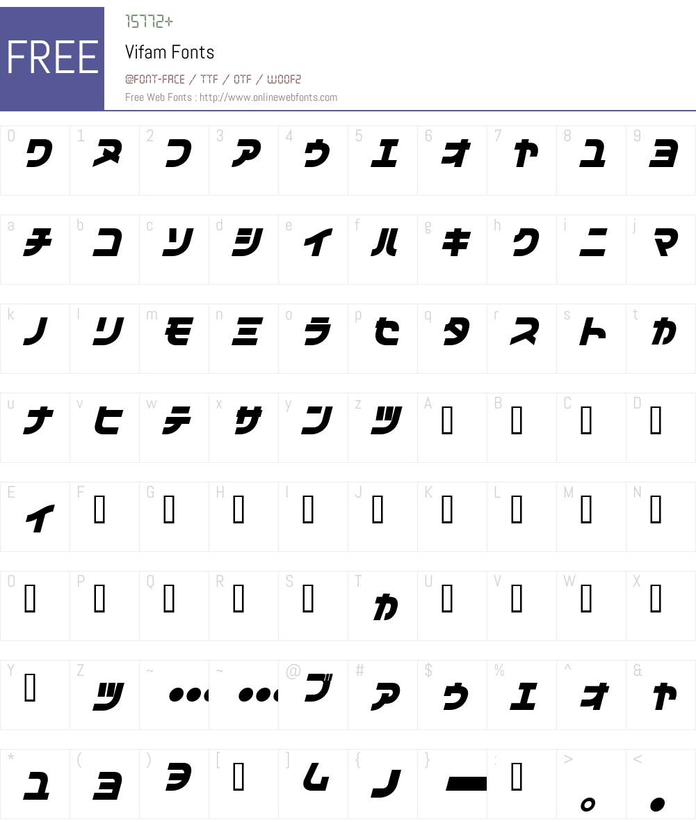 Vifam Font Screenshots