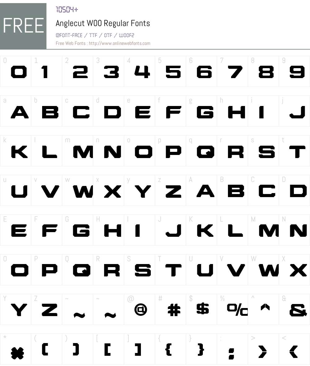 AnglecutW00-Regular Font Screenshots