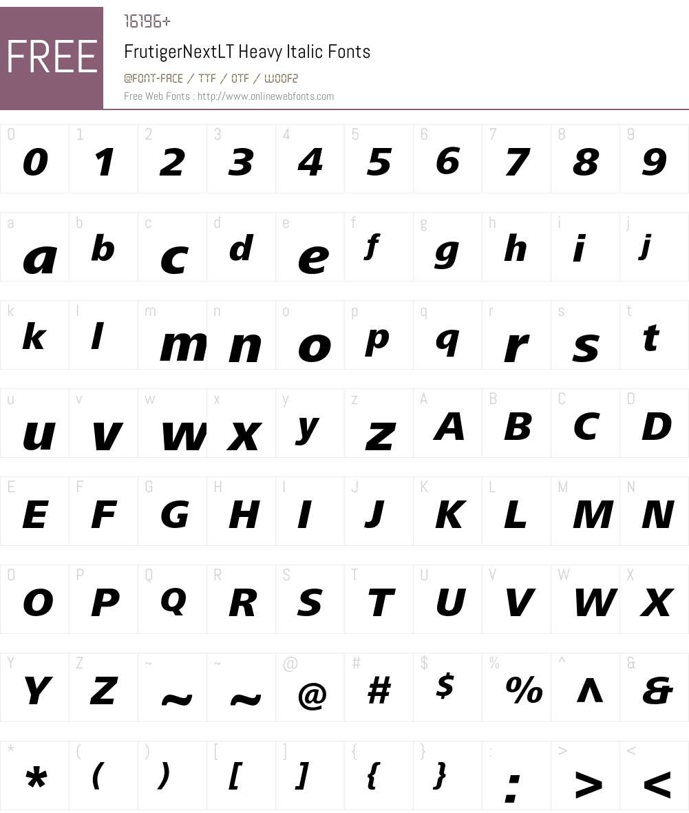 FrutigerNextLT Font Screenshots