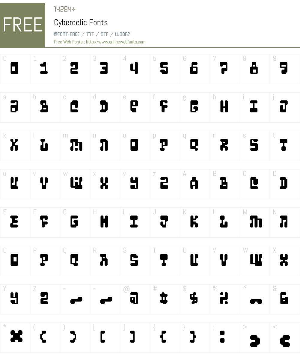 Cyberdelic Font Screenshots