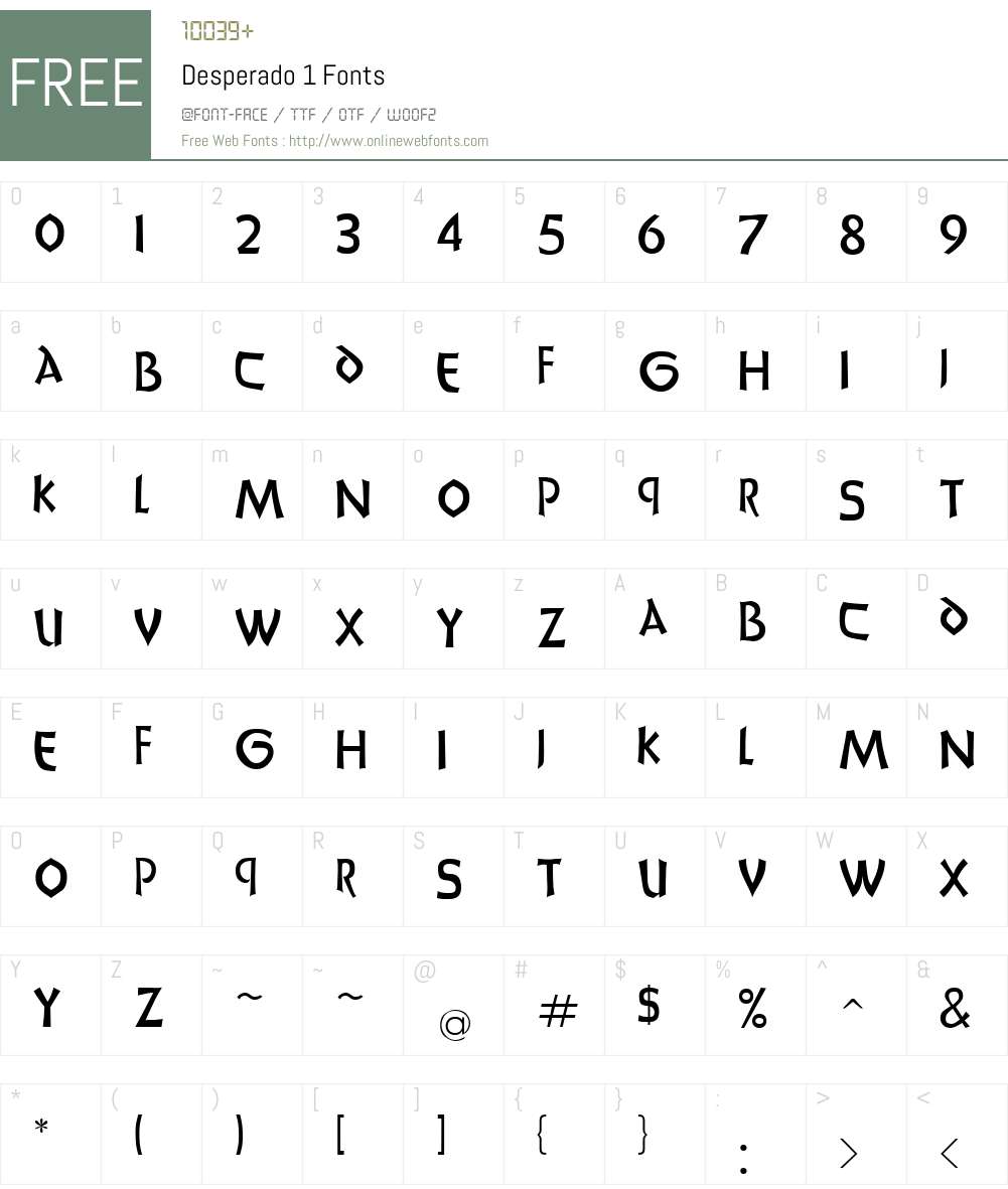 Desperado 1 Font Screenshots