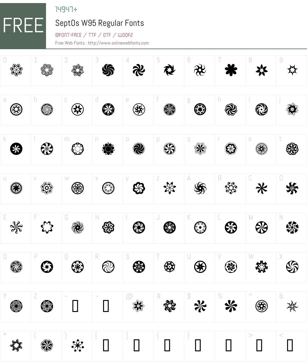 SeptOs Font Screenshots