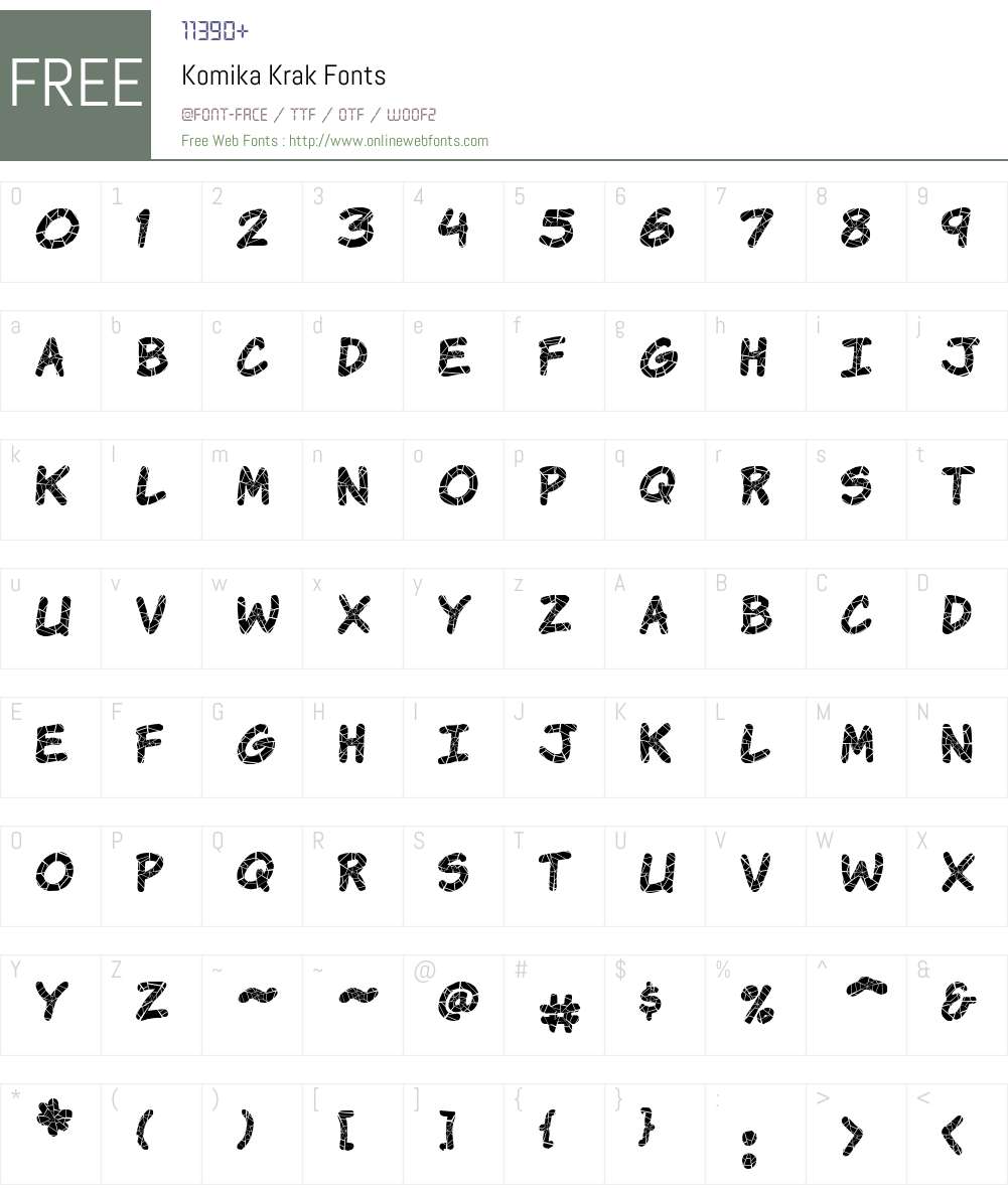 Komika Krak Font Screenshots