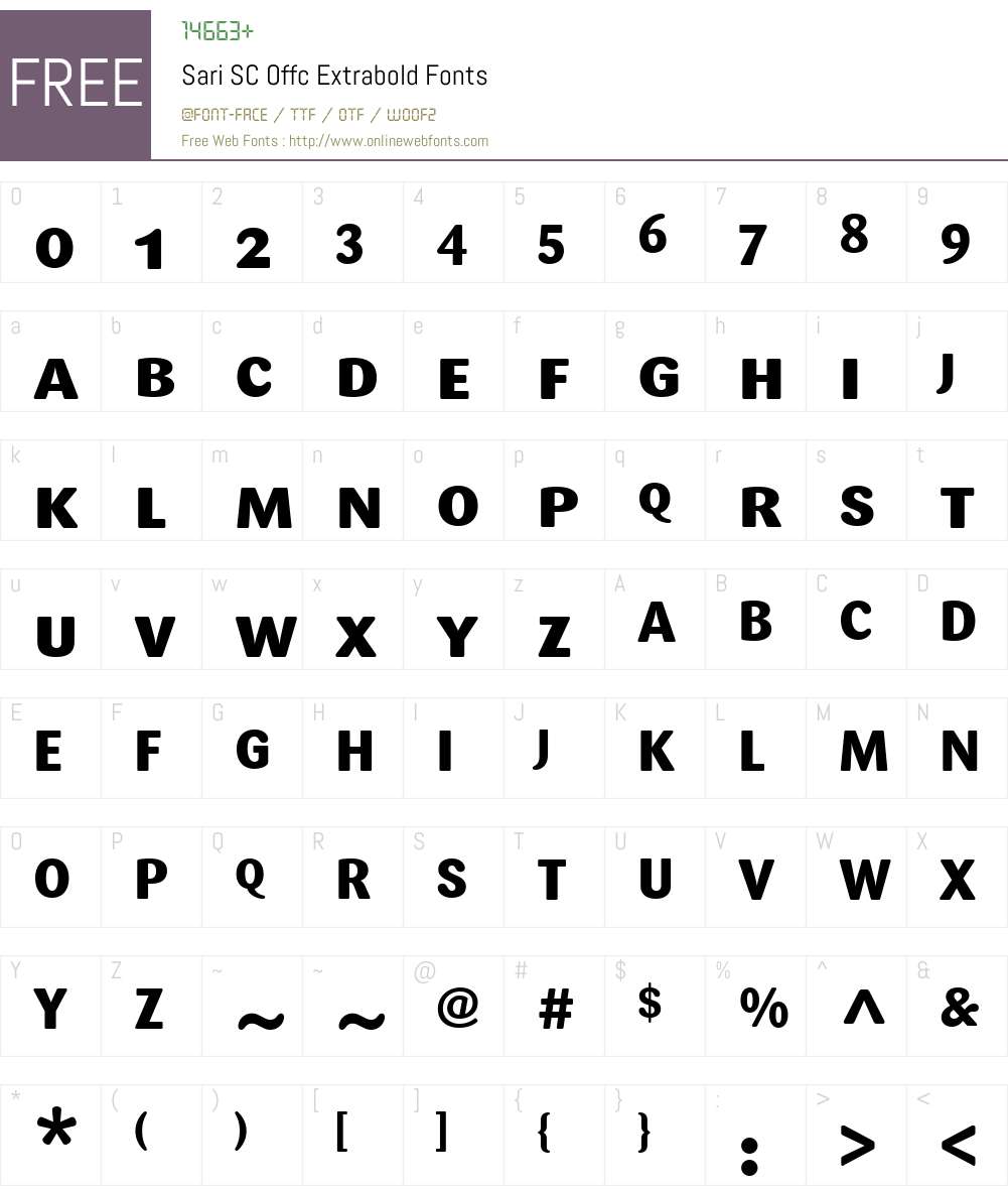 Sari SC Offc Extrabold Font Screenshots