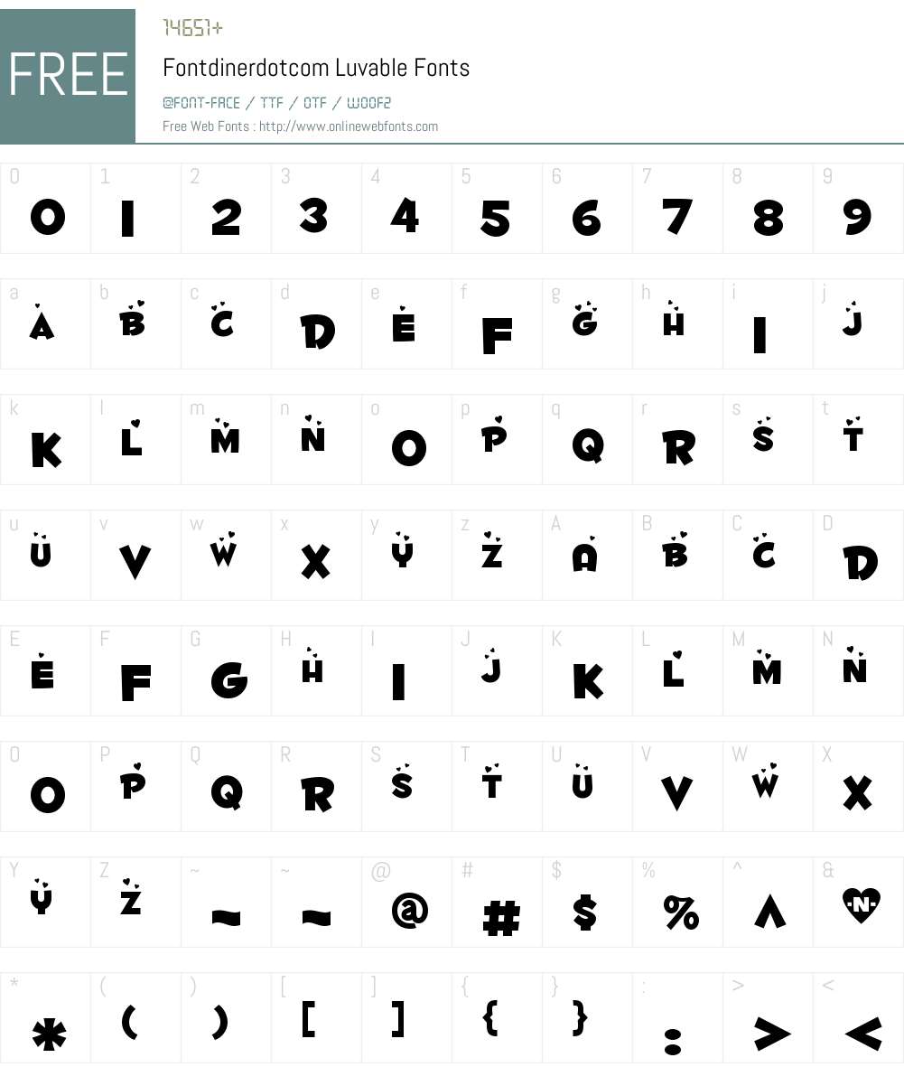 Fontdinerdotcom Luvable Font Screenshots