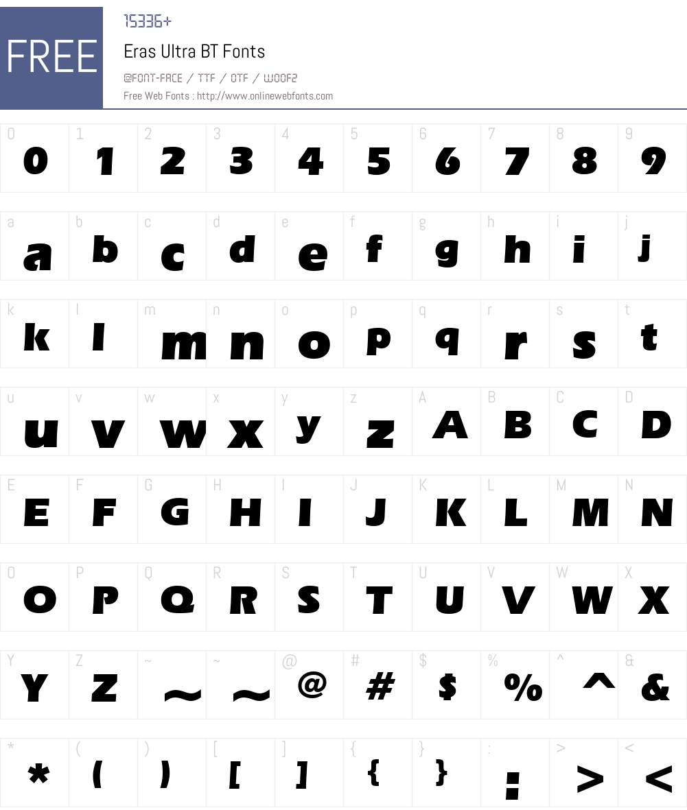 Eras Ult BT Font Screenshots