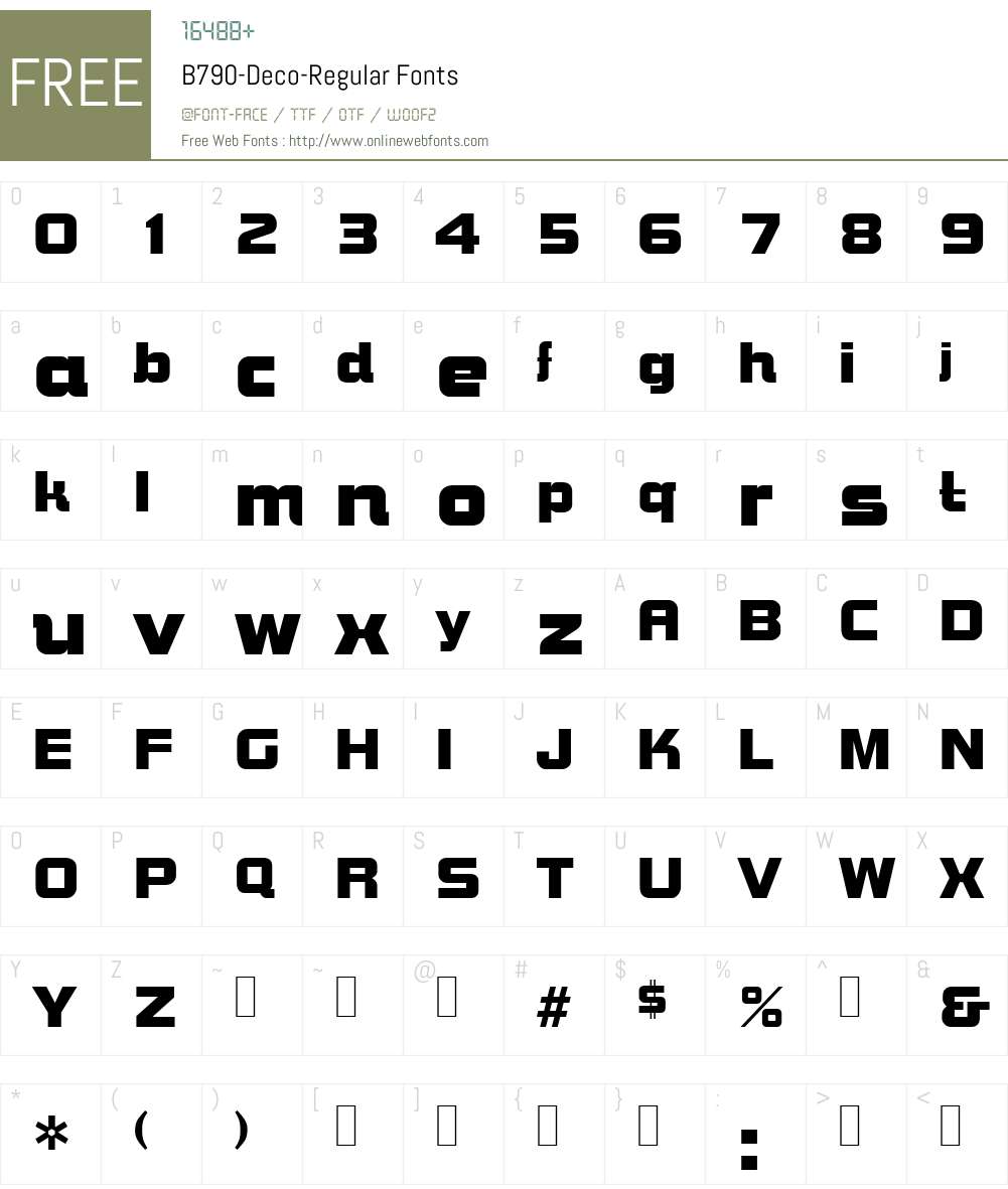 B790-Deco Font Screenshots
