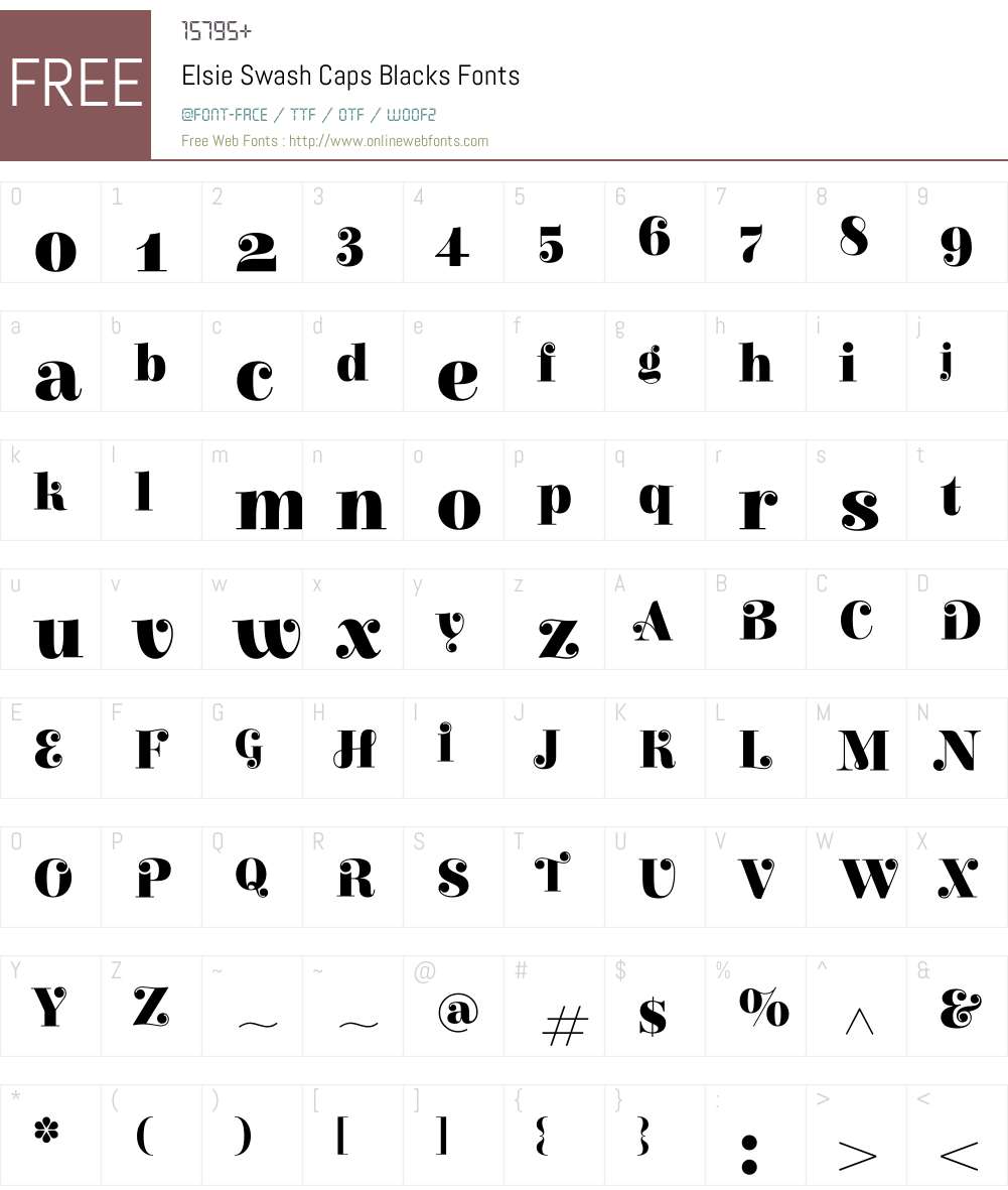 Elsie Swash Caps Black Font Screenshots