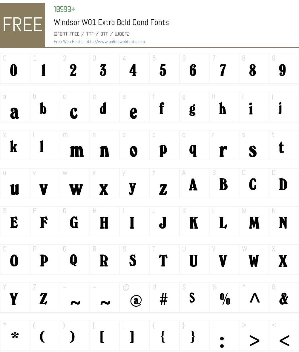 WindsorW01-ExtraBoldCond Font Screenshots