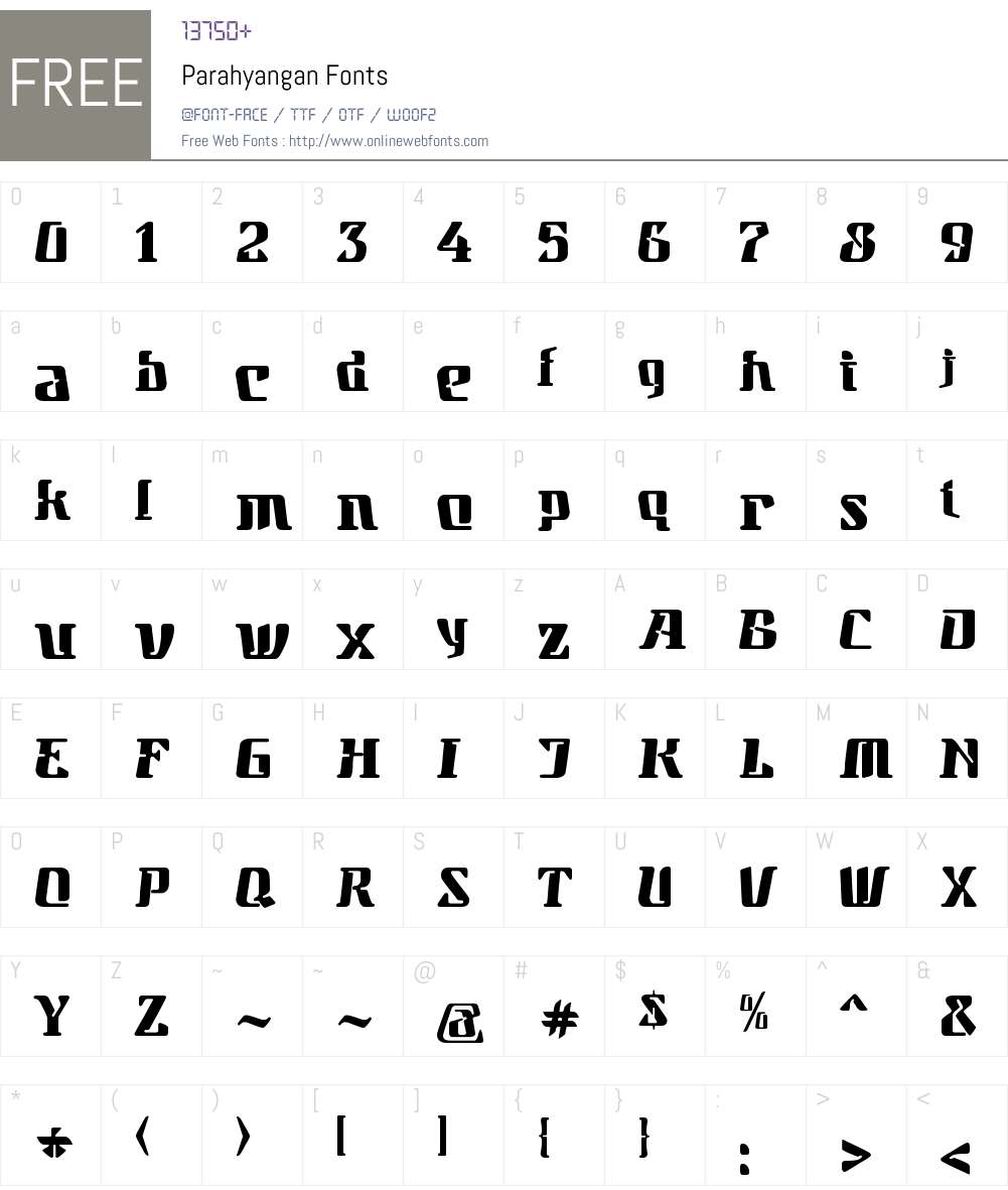 Parahyangan Font Screenshots