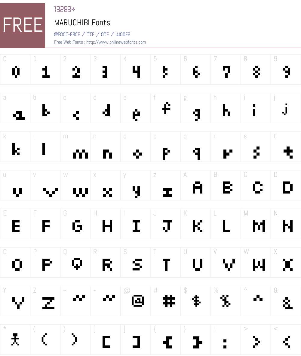 MARUCHIBI Font Screenshots