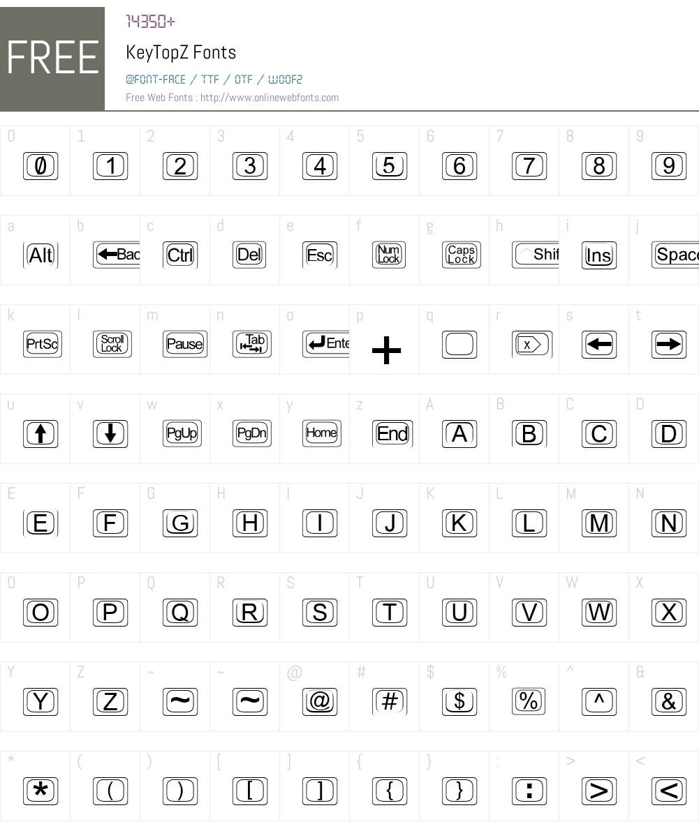 KeyTopZ Font Screenshots