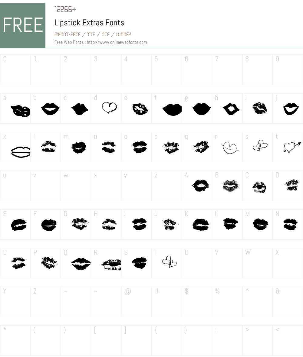 LipstickExtras Font Screenshots