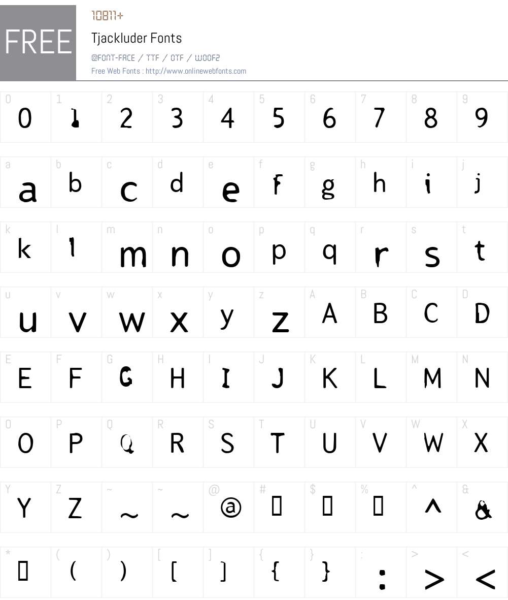 Tjackluder Font Screenshots