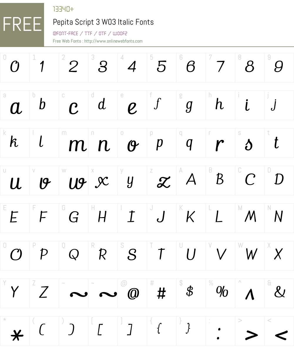 Pepita Script Font Screenshots
