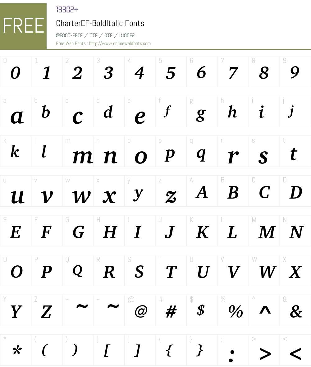 CharterEF Font Screenshots