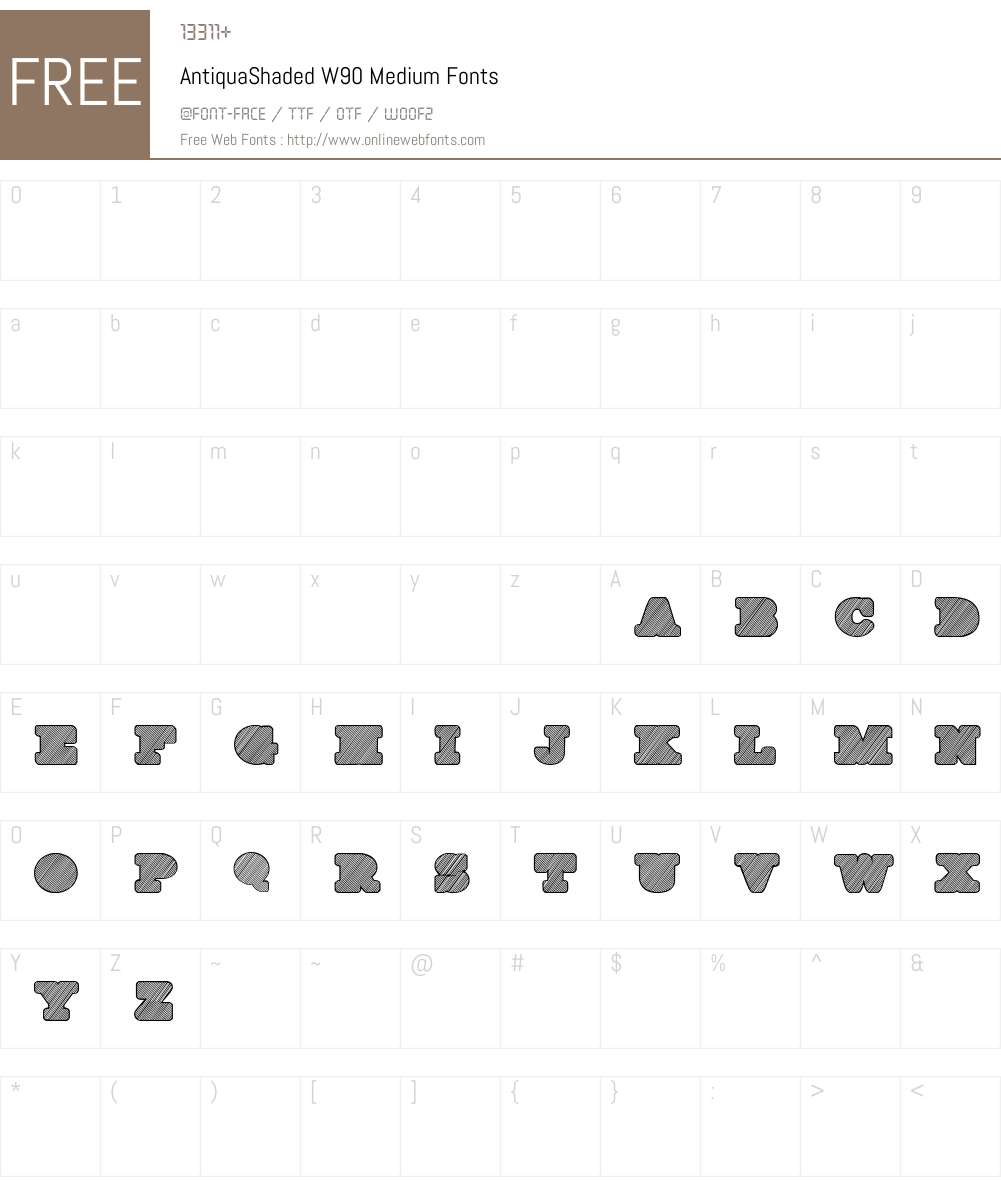AntiquaShadedW90-Medium Font Screenshots