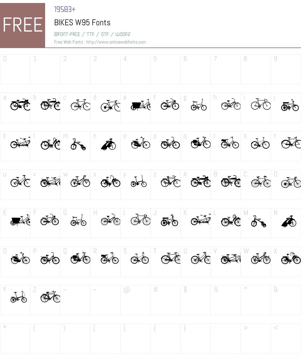 BIKESW95 Font Screenshots