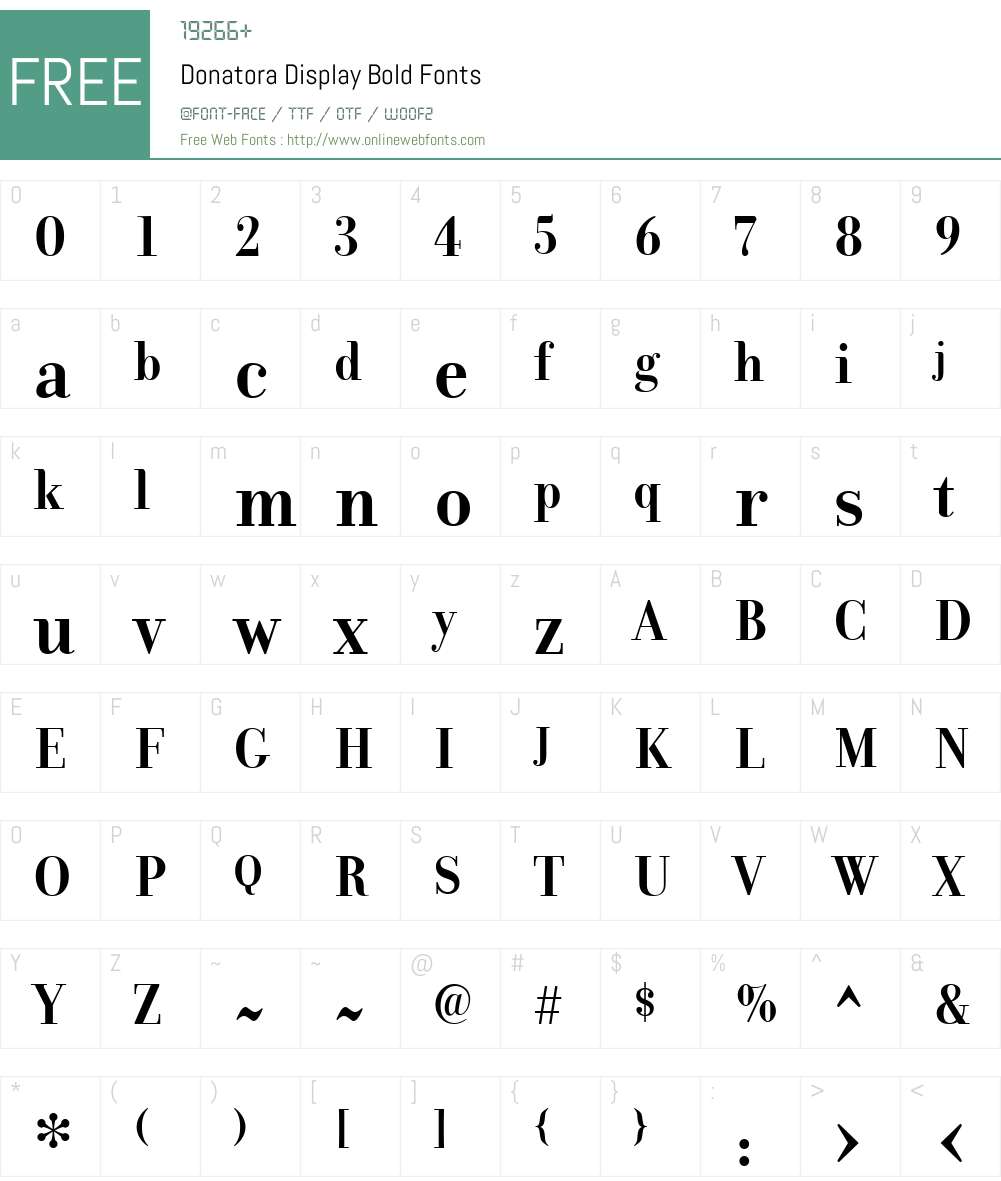 Donatora Display Font Screenshots