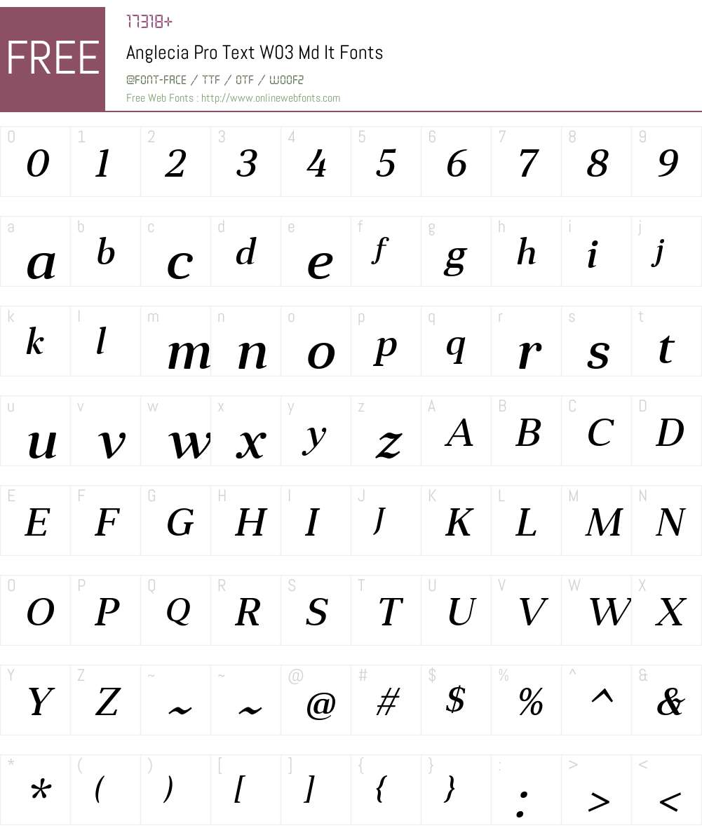 Anglecia Pro Font Screenshots
