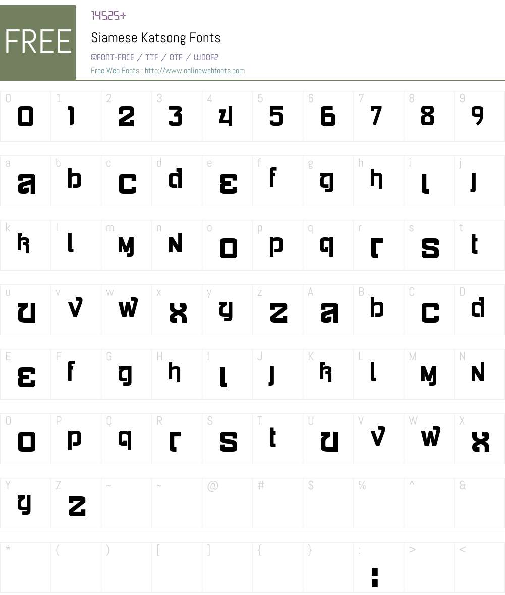 Siamese Katsong Font Screenshots