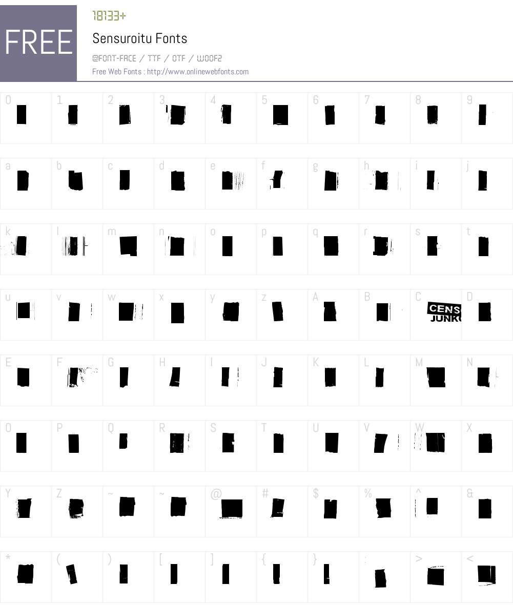 Sensuroitu Font Screenshots