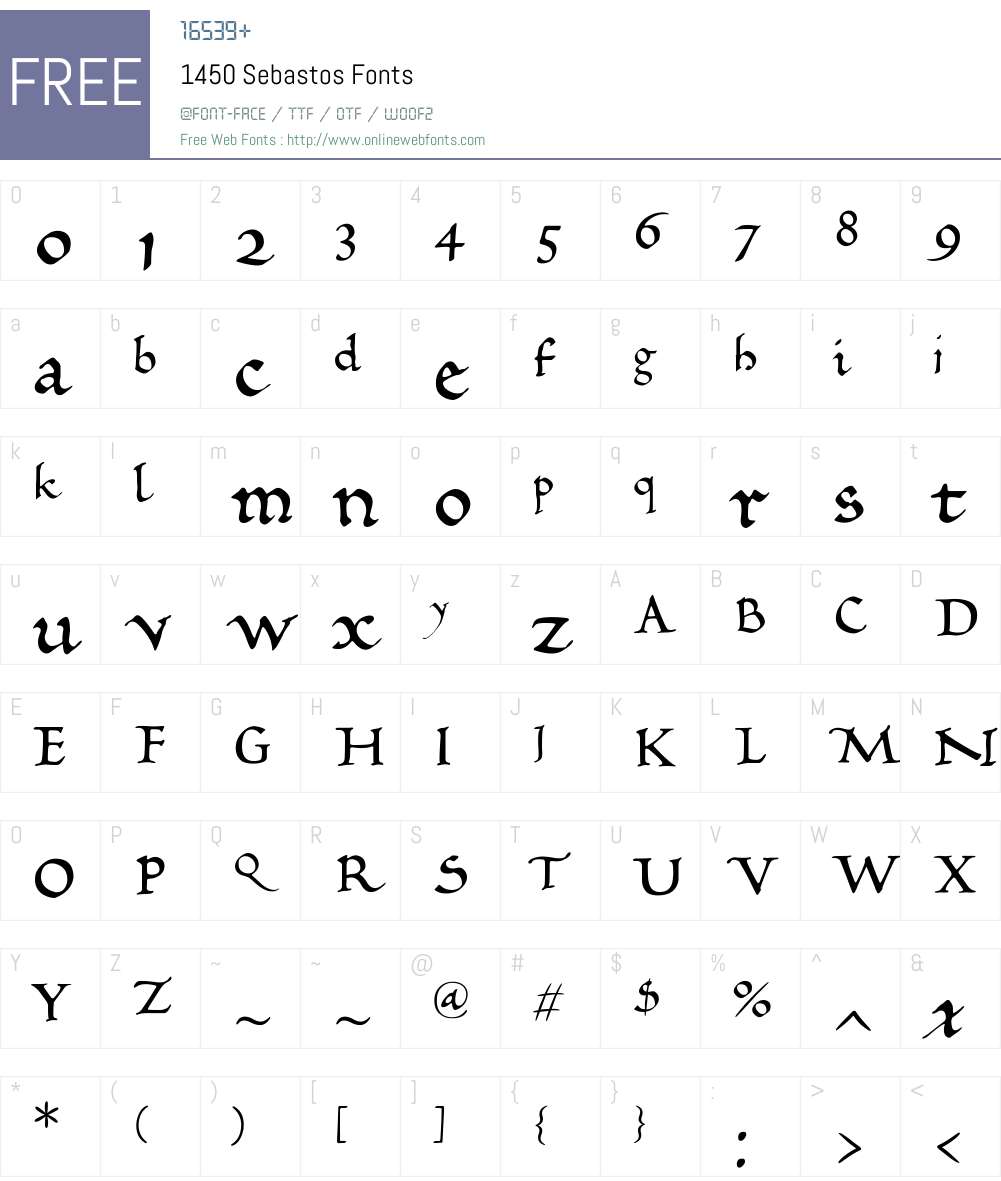 1450 Sebastos Font Screenshots